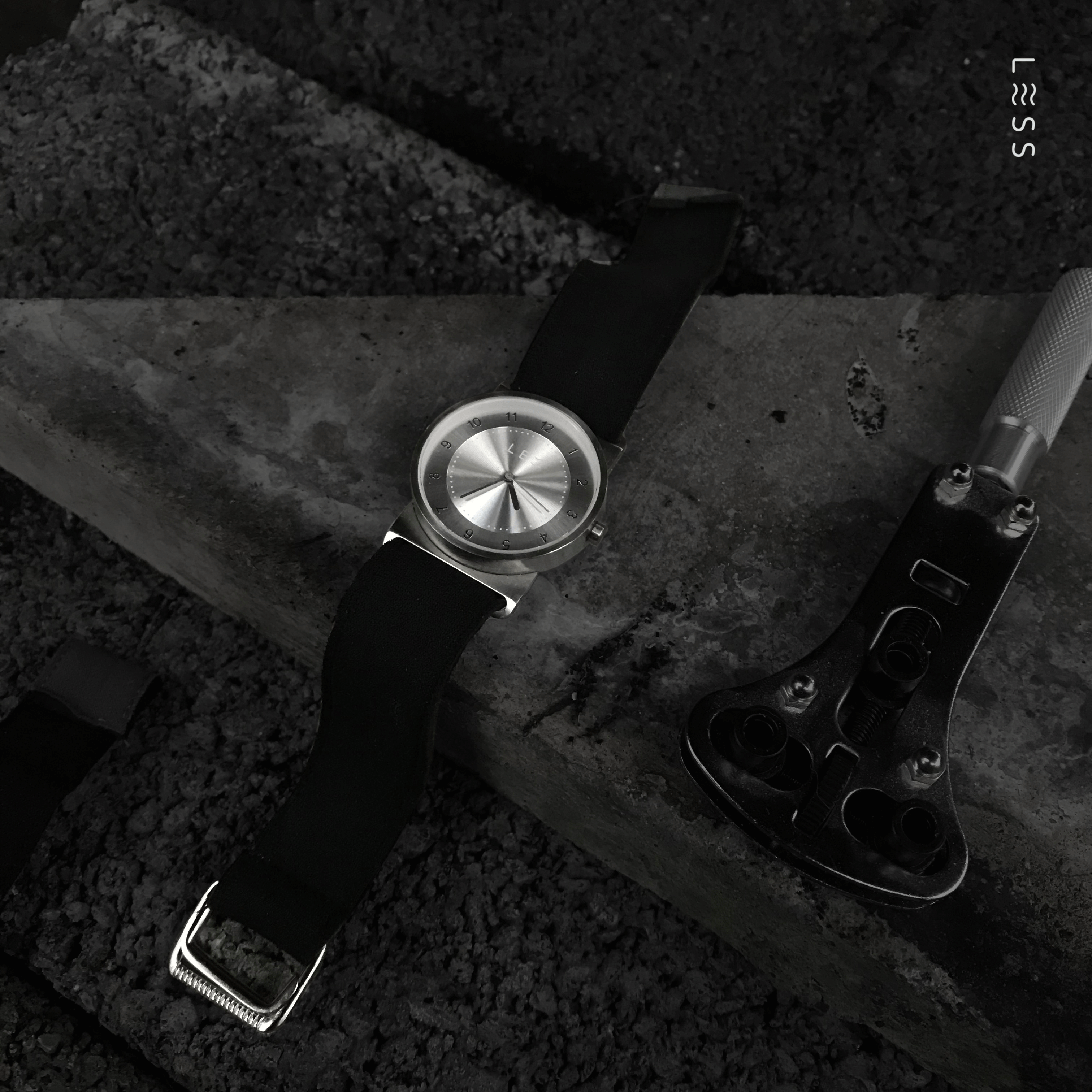 urban style silver eco watch on concrete